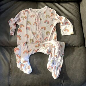 Mud Pie Bamboo Infant Ruffle Zip Footie